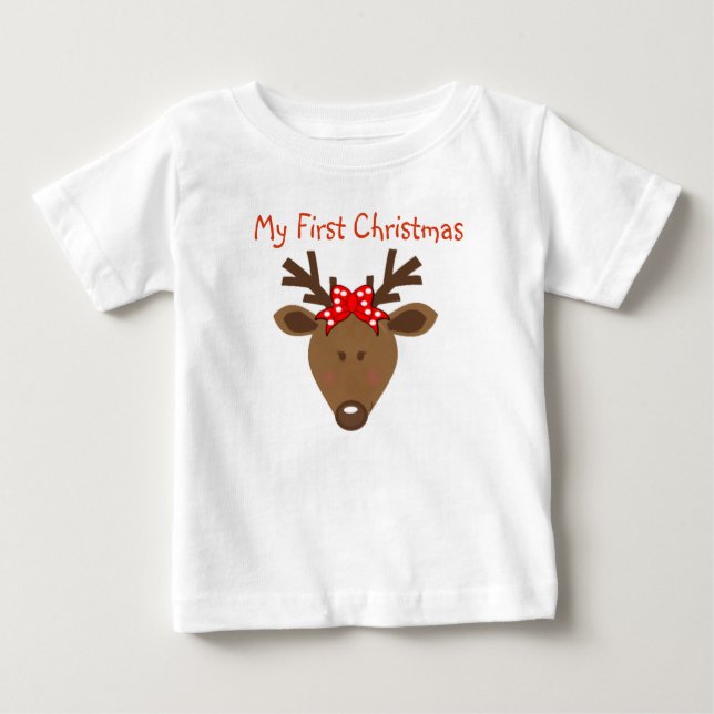 Camiseta Para Bebê Meu Primeiro Natal (Frente)