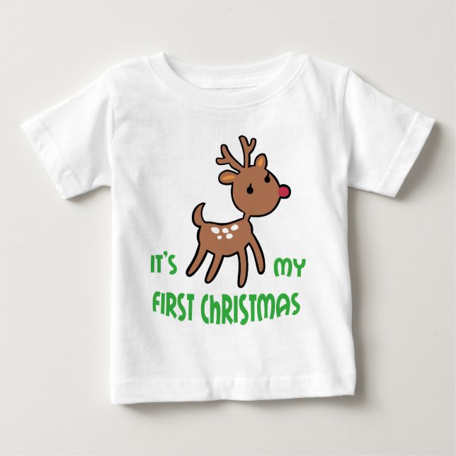 Camiseta Para Bebê Meu Primeiro Natal (Frente)