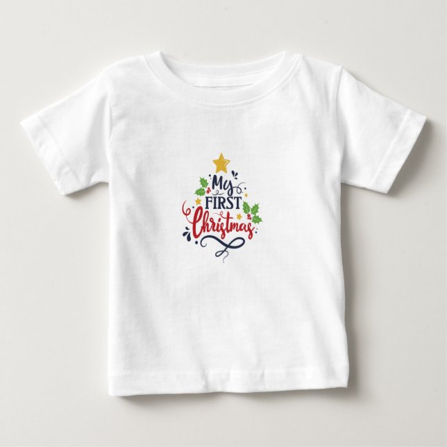Camiseta Para Bebê Meu primeiro Natal (Frente)