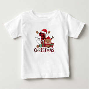 Camiseta Para Bebê Meu primeiro Natal