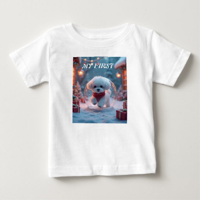 Camiseta Para Bebê Meu primeiro natal (Frente)