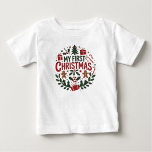 Camiseta Para Bebê Meu Primeiro Natal 1º Natal Família Combinando Beb