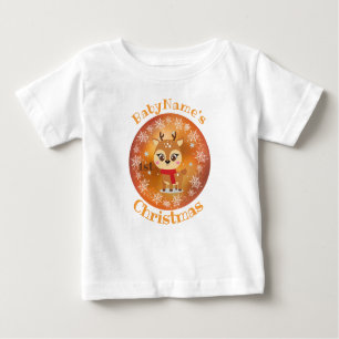 Camiseta Para Bebê Meu Primeiro Natal com o nome de ouro bonitinho