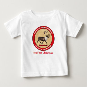Camiseta Para Bebê Meu Primeiro Natal - Esquadrão de Aeronave Polar d