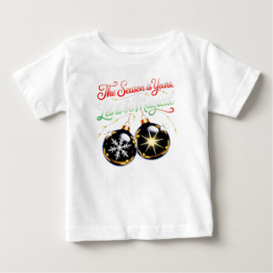 Camiseta Para Bebê "Meu Primeiro Natal Mágico" Enfeite Festivo de Nat