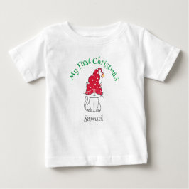 Camiseta Para Bebê Meu Primeiro Natal - personalizar texto e imagem