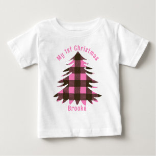 Camiseta Para Bebê Meu primeiro nome de bebê de Natal
