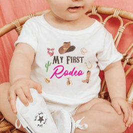 Camiseta Para Bebê Meu Primeiro Rodeio Western Cowboy 1º Primeiro Ani