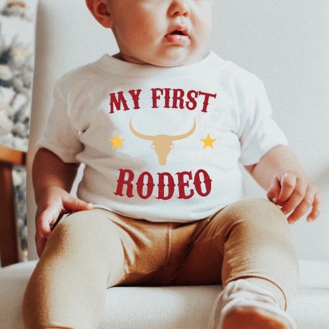 Camiseta Para Bebê Meu Primeiro Rodeio Western Cowboy Aniversário de  (Criador carregado)