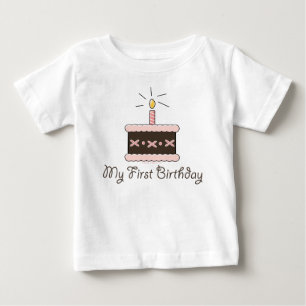 Camiseta Para Bebê Meu primeiro T longo da Capa do bolo de