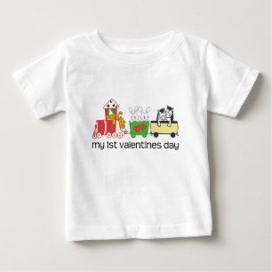 Camiseta Para Bebê Meu primeiro trem do dia dos namorados