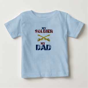 Camiseta Para Bebê Meu soldado meu pai Cav