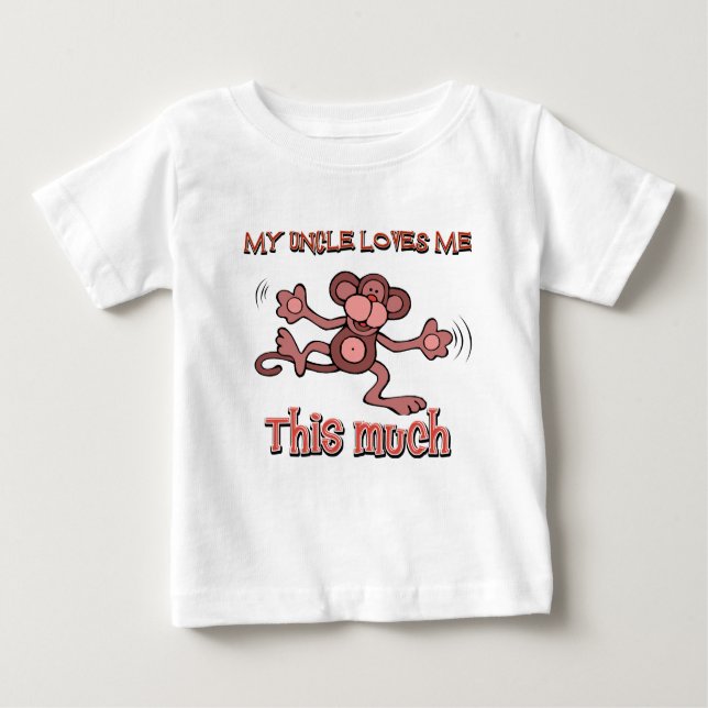 Camiseta Para Bebê Meu tio ama-me este muito (Frente)