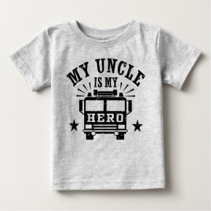Camiseta Para Bebê Meu Tio É Meu Herói