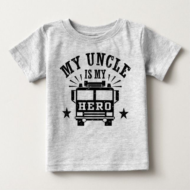 Camiseta Para Bebê Meu Tio É Meu Herói (Frente)