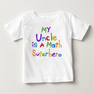 Camiseta Para Bebê Meu tio Matemática Super-herói T-shirt e present
