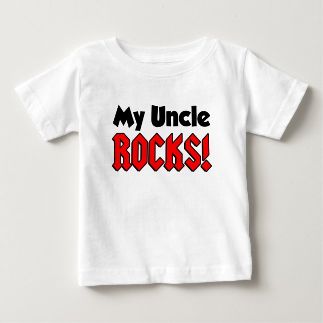 Camiseta Para Bebê Meu tio Rocks (Frente)