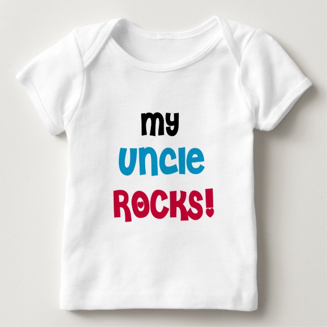 Camiseta Para Bebê Meu tio Rocks (Frente)
