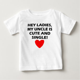 Camiseta Para Bebê Meu tio Ser Bonito e solteiro