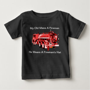 Camiseta Para Bebê Meu velho é bombeiro,