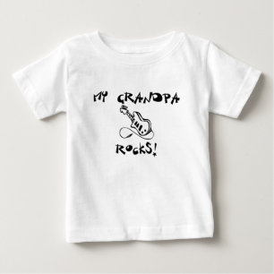 Camiseta Para Bebê Meu vovô balança a guitarra