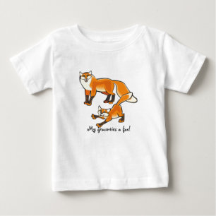 Camiseta Para Bebê Meus graunties uma raposa! Gráfico bonito da