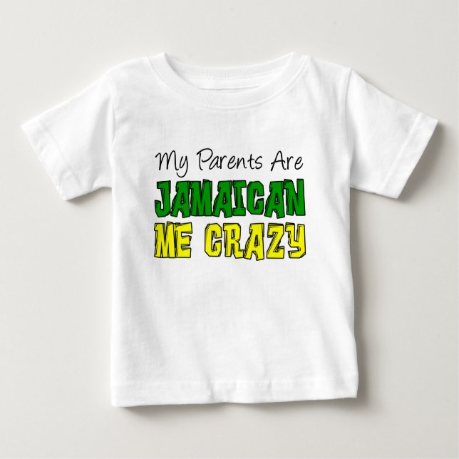Camiseta Para Bebê Meus pais jamaicanos (Frente)