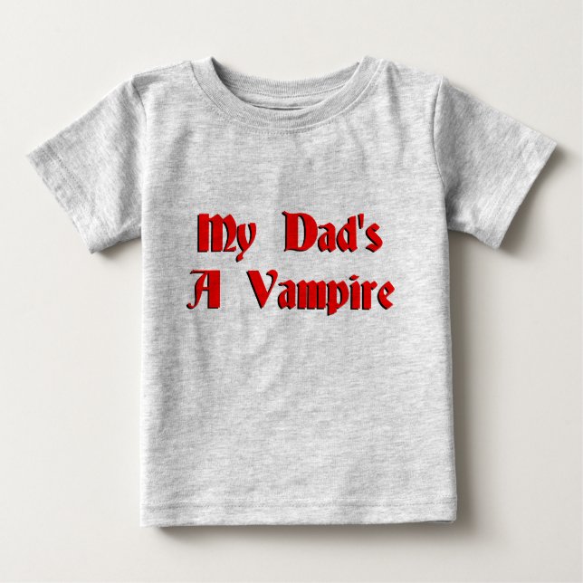 Camiseta Para Bebê Meus pais um vampiro (Frente)