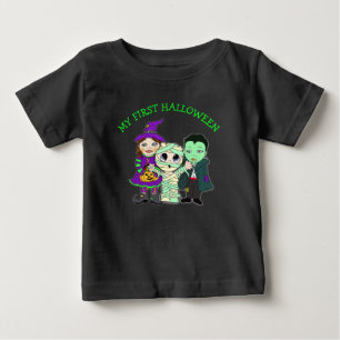 Camiseta Para Bebê Meus primeiros bruxa, mamã e vampiro do Dia das