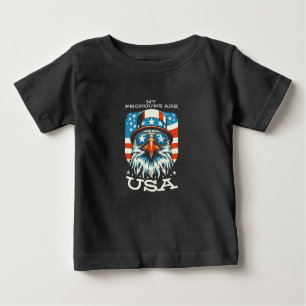 Camiseta Para Bebê Meus pronomes são USA Baby