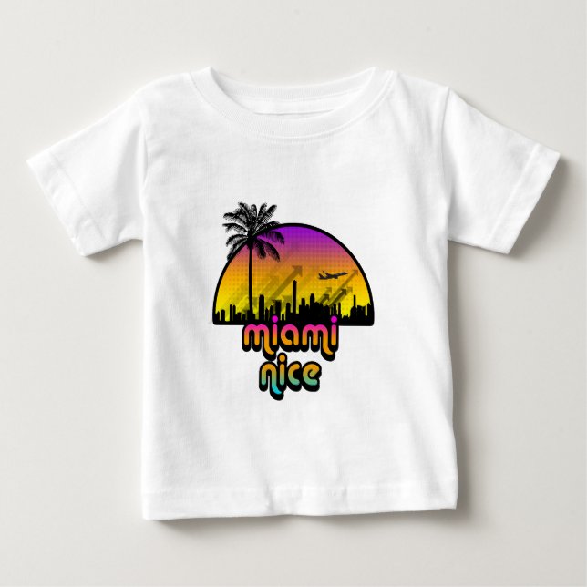 Camiseta Para Bebê Miami agradável (Frente)
