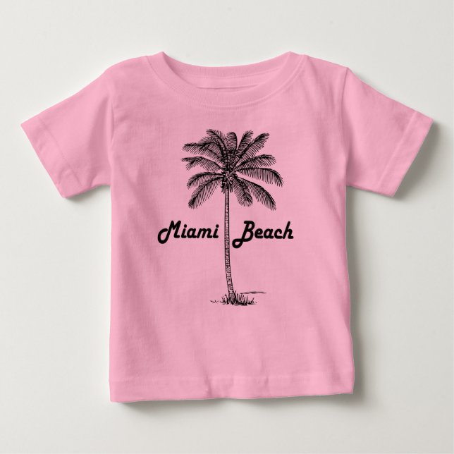 Camiseta Para Bebê Miami Beach (Frente)