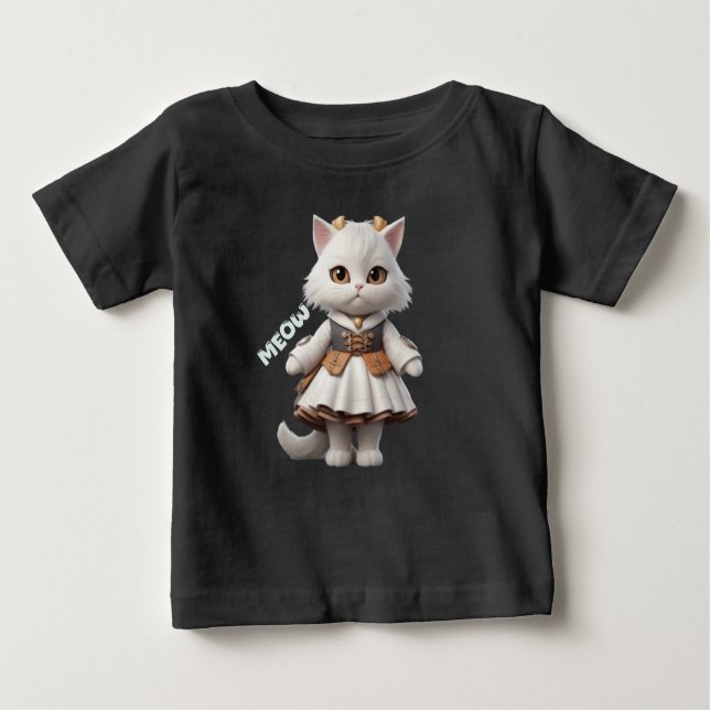 Camiseta Para Bebê Miau (Frente)