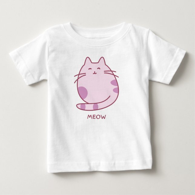 Camiseta Para Bebê Miau (Frente)