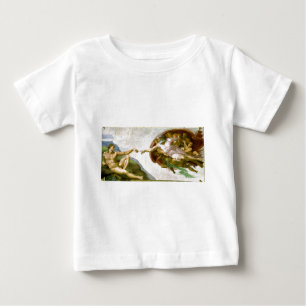 Camiseta Para Bebê Michelangelo - Criação da Pintura de Adam