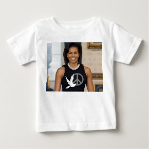 Camiseta Para Bebê Michelle Obama Primeira Dama da Paz