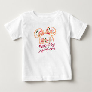 Camiseta Para Bebê Mickey & Amigos Melhor Natal de Todos Biscoito de
