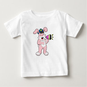 Camiseta Para Bebê Microfone da Polícia de Rabbit