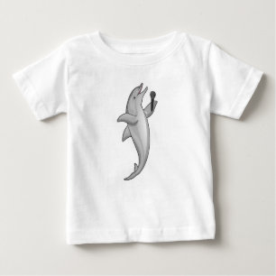 Camiseta Para Bebê Microfone Dolphin Singer