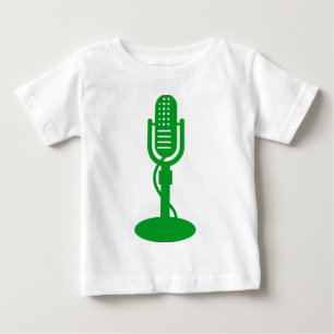 Camiseta Para Bebê Microfone - Verde Grass