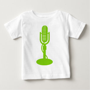 Camiseta Para Bebê Microfone - Verde marciano