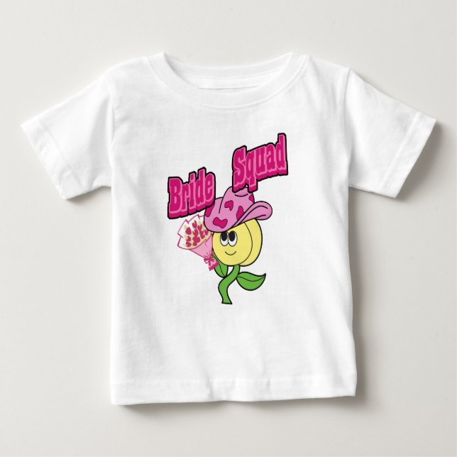 Camiseta Para Bebê Mikitiez cowboy bridesquad june noiva (Frente)