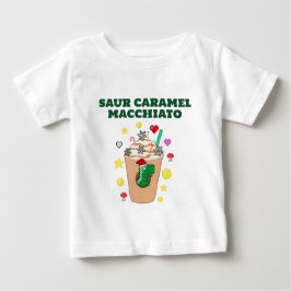Camiseta Para Bebê Mikitiez Trex dinossaur icedcafé caramelo xmas