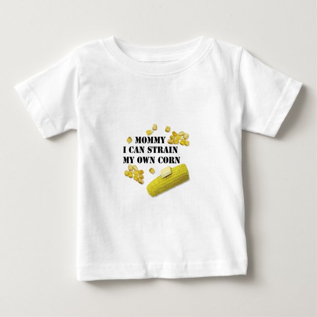Camiseta Para Bebê milho esticado (Frente)