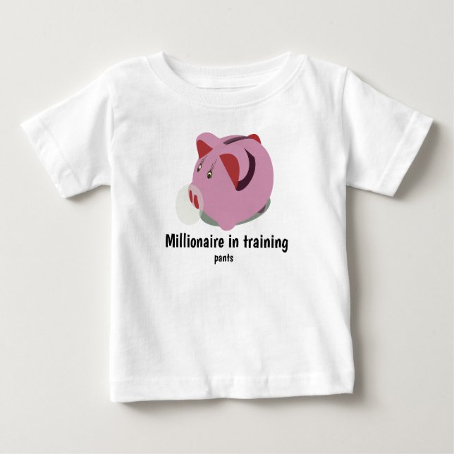 Camiseta Para Bebê "milionário em calças de treino" (Frente)