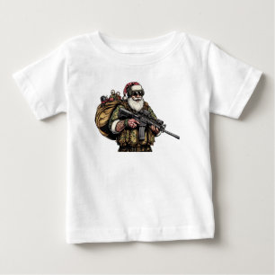 Camiseta Para Bebê Militares Engraçados/Papais noeis de Natal