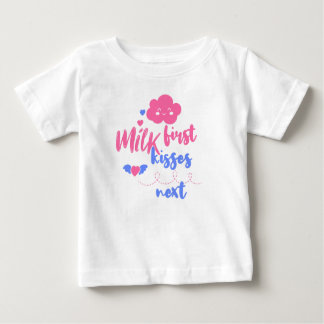 Camiseta Para Bebê Milk first kisses next