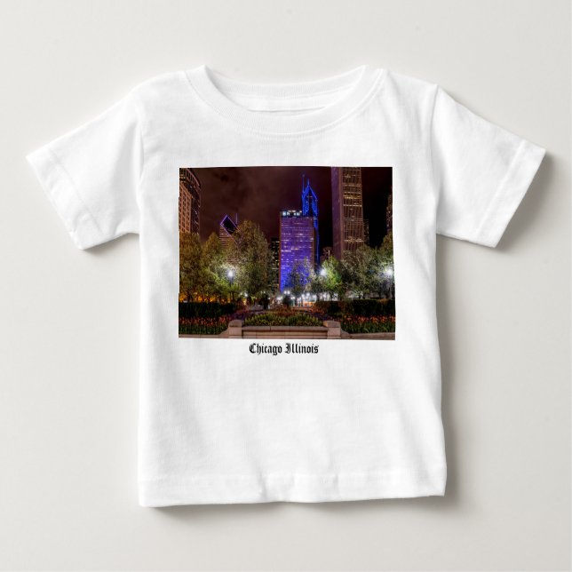 Camiseta Para Bebê Millennium Park Primavera Season Night Todler Shir (Frente)