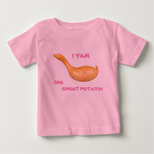 Camiseta Para Bebê Mim batata doce do Yam um
