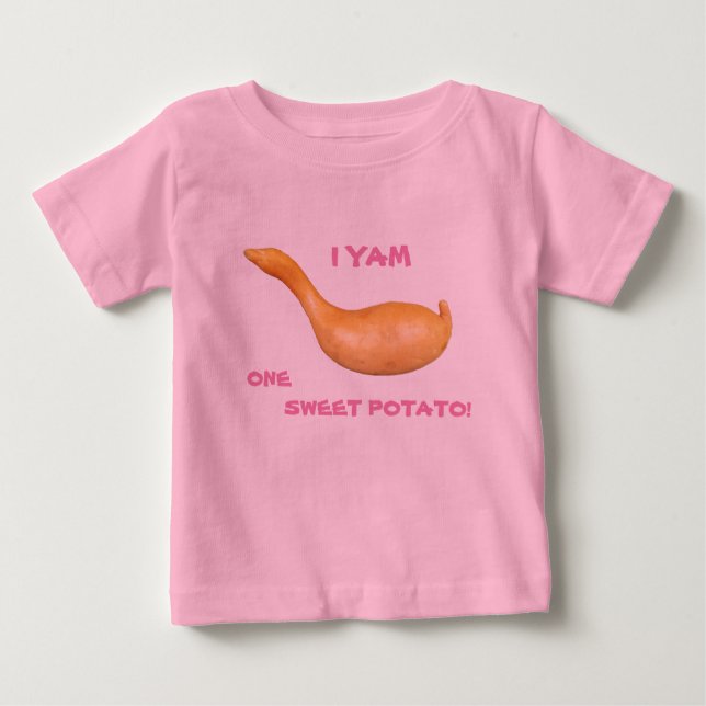Camiseta Para Bebê Mim batata doce do Yam um (Frente)